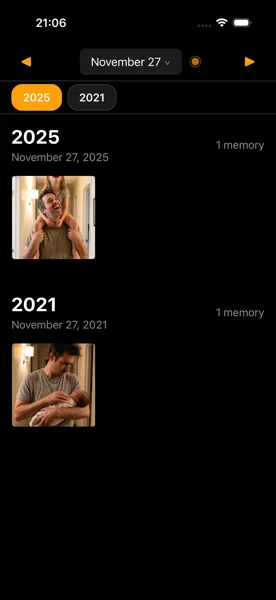 Ayer grid showing all photos from a specific date