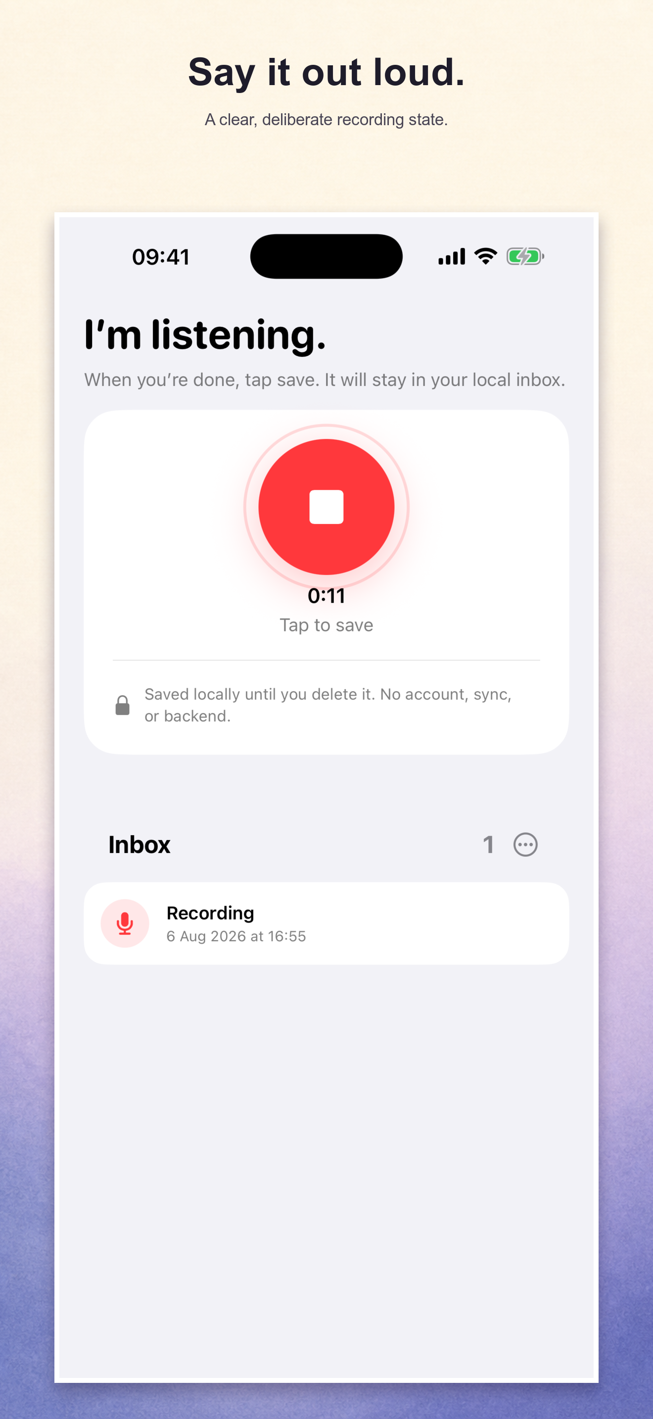 Ireneo recording a thought