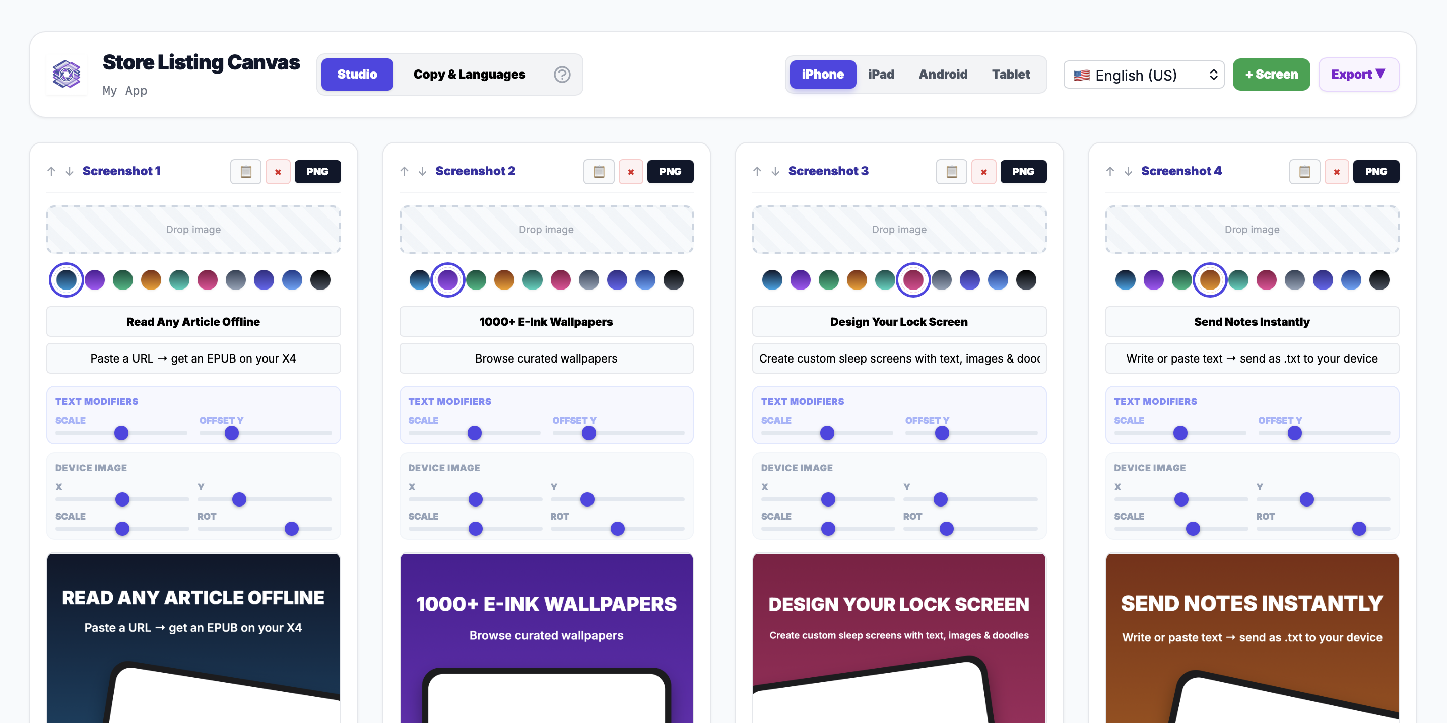 Store Listing Canvas Screenshot